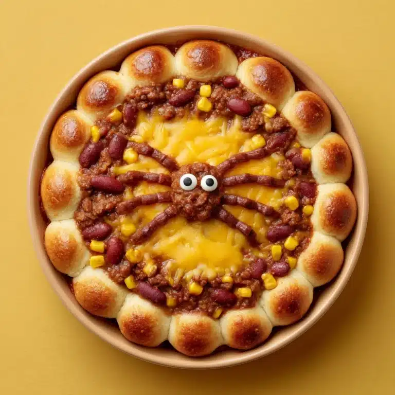 Cauldron of Chili with Spider Breads Recipe