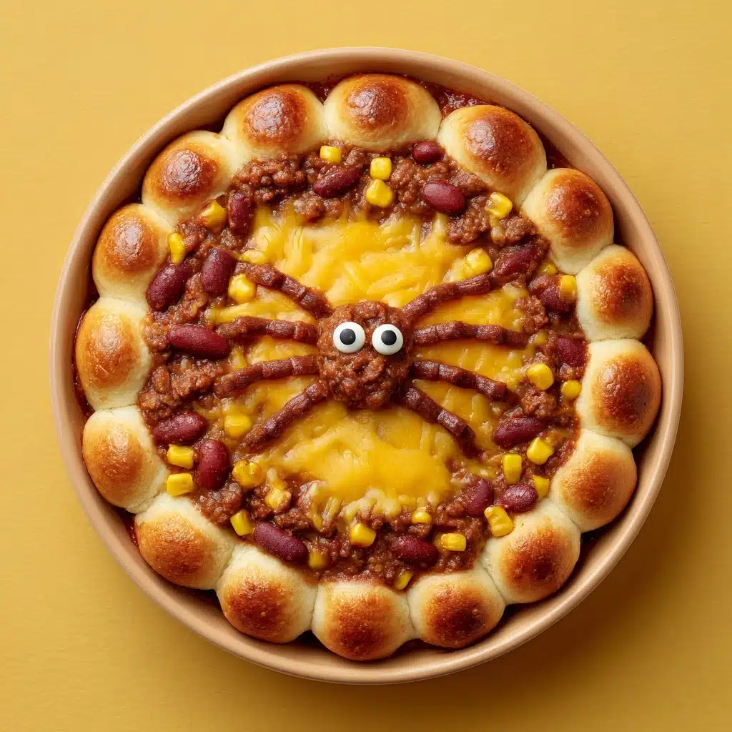Cauldron of Chili with Spider Breads Recipe