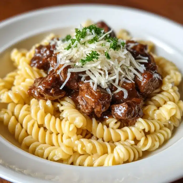 Beef and Rotini in Garlic Parmesan Sauce Recipe