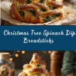 Christmas Tree Spinach Dip Breadsticks Recipe