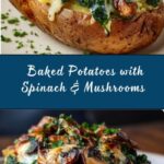 Baked Potatoes with Spinach, Cheese, and Mushrooms Recipe