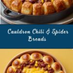Cauldron of Chili with Spider Breads Recipe