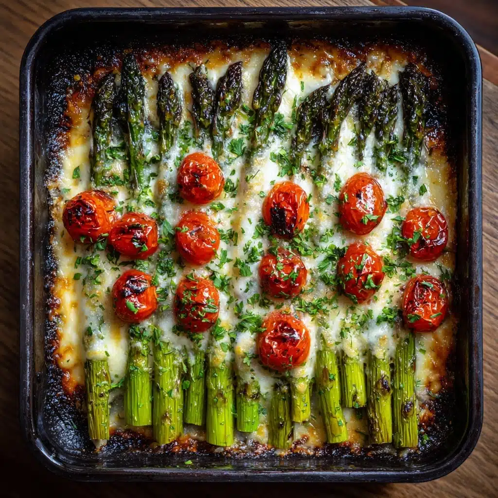 Oven Roasted Asparagus with Parmesan and Tomatoes Recipe - Recipe Image