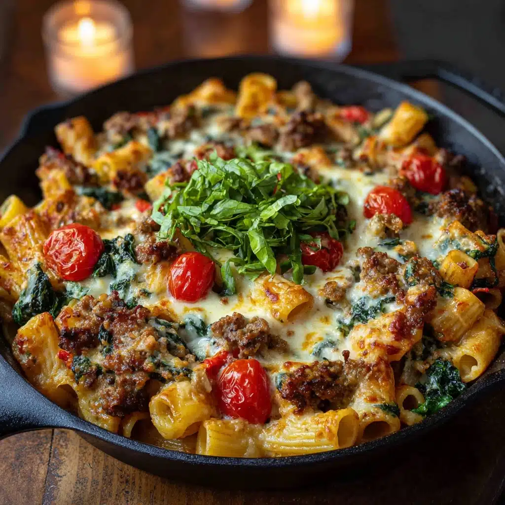 Creamy Tuscan Sausage Pasta Bake Recipe - Recipe Image