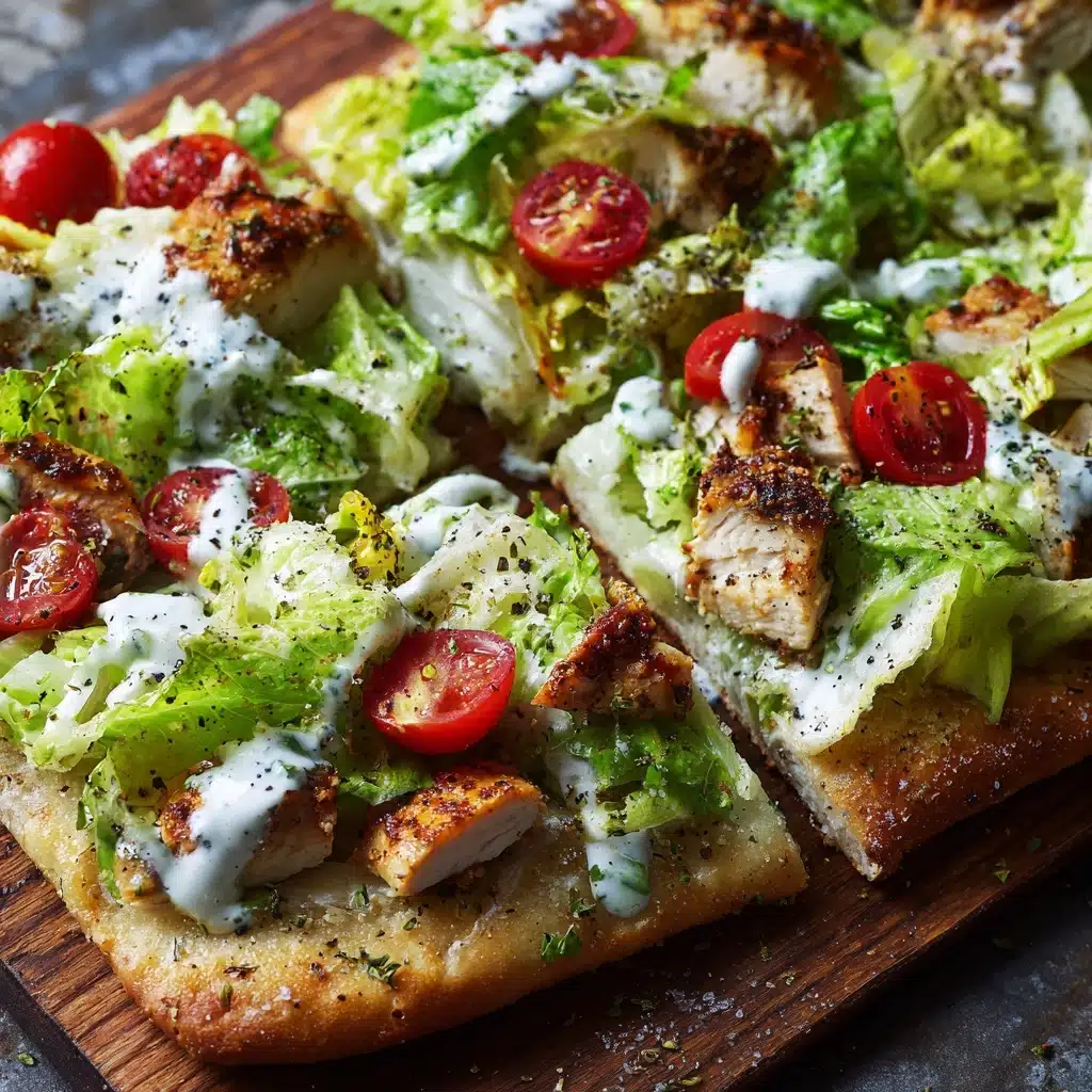 High Protein Chicken Caesar Salad Pizza Recipe - Recipe Image