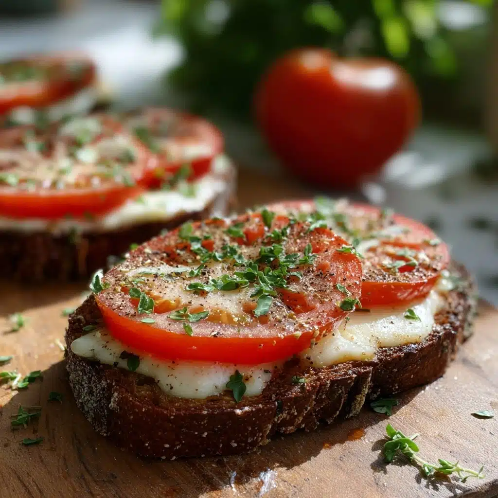 Garlic & Cheese Tomato Toast Recipe - Recipe Image