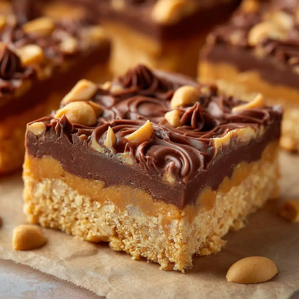 Healthy No-Bake Chocolate Peanut Butter Crunch Bars Recipe