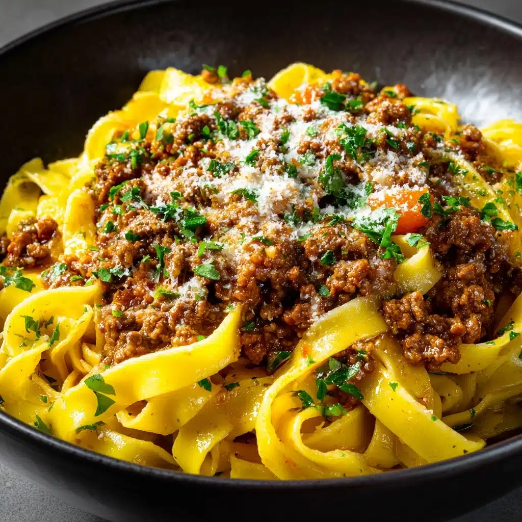 One-Pot Creamy Beef and Garlic Butter Pasta Recipe - Recipe Image