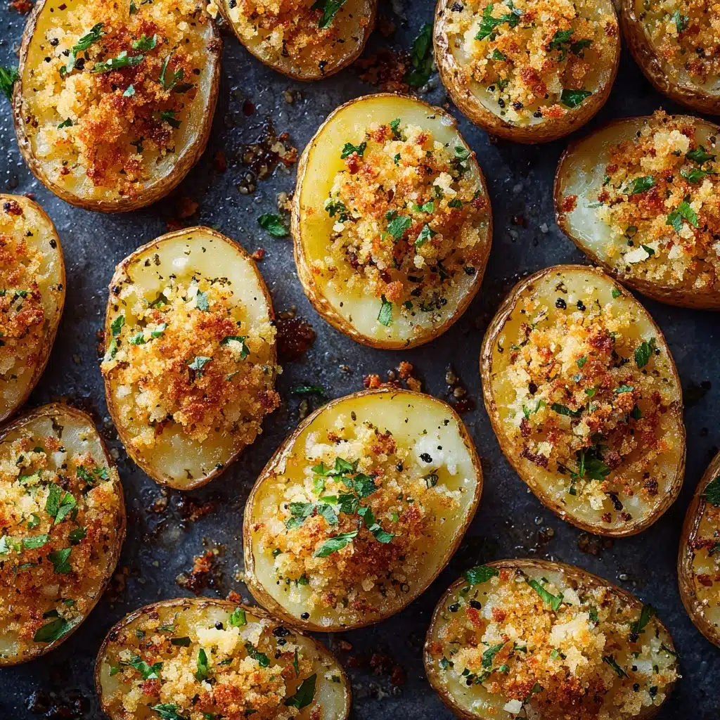 Crispy Garlic Parmesan Crusted Potatoes Recipe - Recipe Image