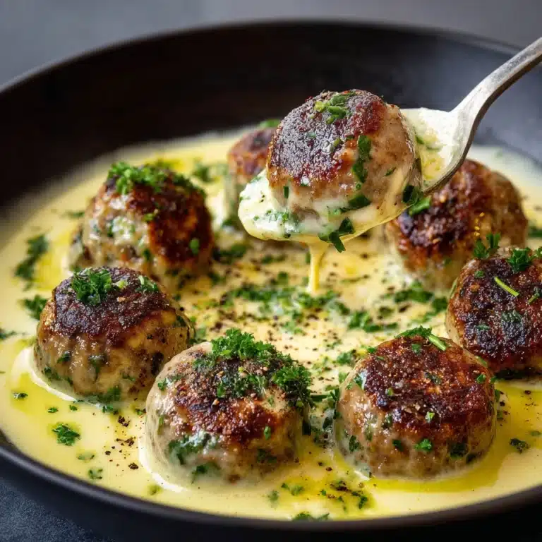 Chicken Ricotta Meatballs with Spinach Alfredo Sauce Recipe
