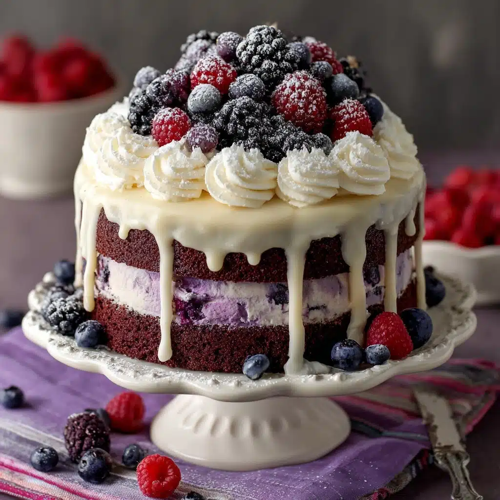 White Chocolate Blackberry Poke Cake Recipe - Recipe Image