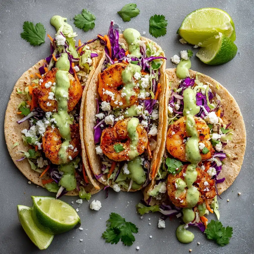 Spicy Shrimp Tacos with Avocado Crema Recipe - Recipe Image