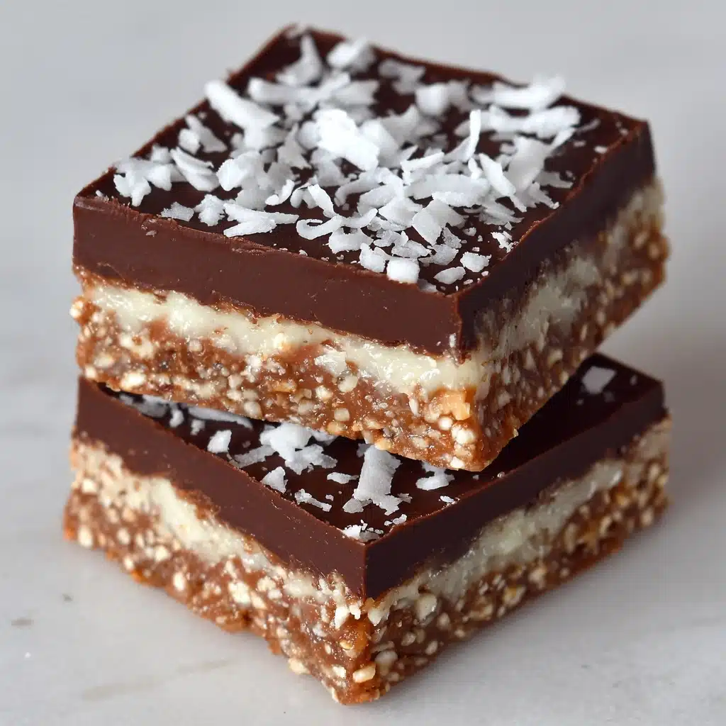 No-Bake Chocolate Coconut Slice Recipe - Recipe Image