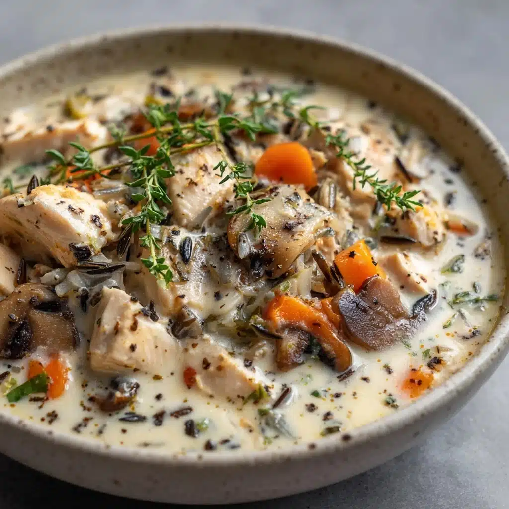 Creamy Mushroom Chicken and Wild Rice Soup Recipe - Recipe Image