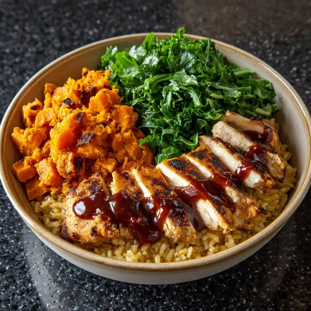BBQ Chicken & Roasted Sweet Potato Bowls Recipe - Recipe Image
