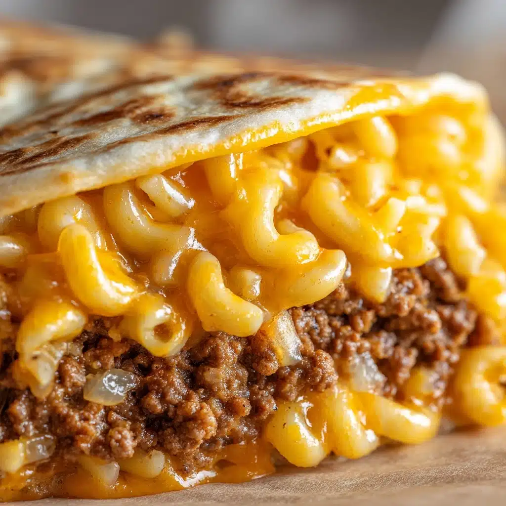 Melty Mac & Cheese Burger Tacos Recipe - Recipe Image