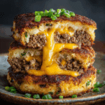 Cheesy Beef Stuffed Potato Cakes Recipe