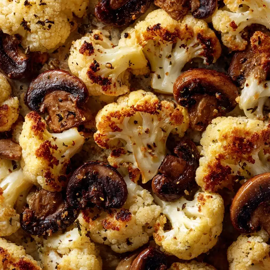 Garlicy Roasted Cauliflower & Mushrooms Recipe - Recipe Image