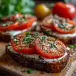 Garlic & Cheese Tomato Toast Recipe
