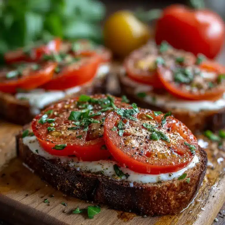 Garlic & Cheese Tomato Toast Recipe