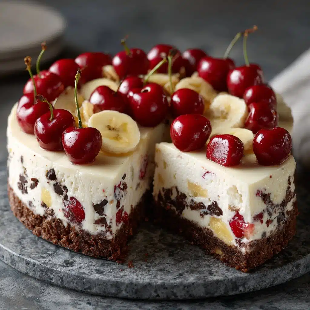 No-Bake Banana Split Cheesecake Recipe - Recipe Image