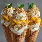 Peach Cobbler Cheesecake Cones Recipe