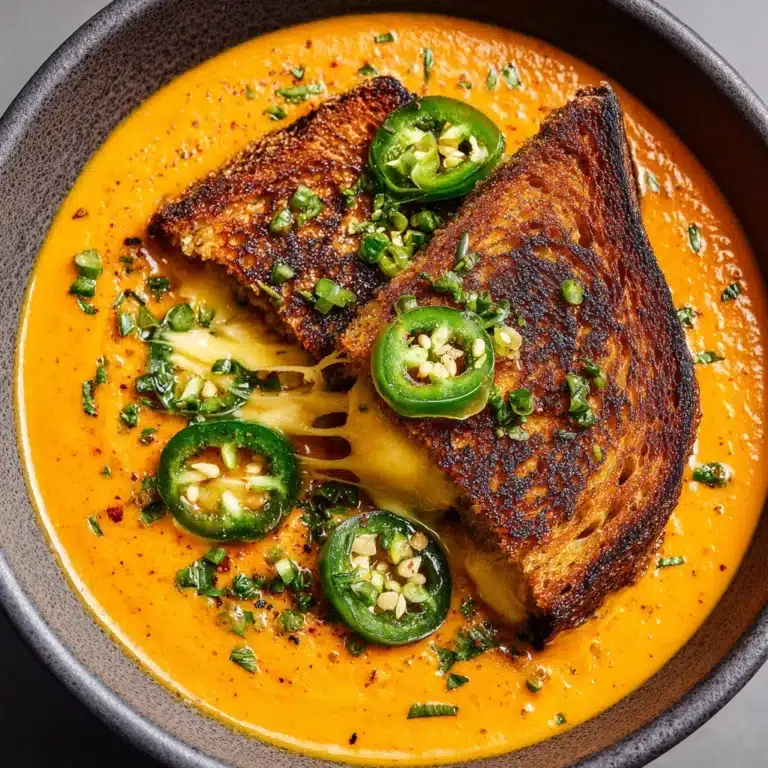 Spicy Jalapeño Popper Soup with Grilled Cheese Dippers Recipe