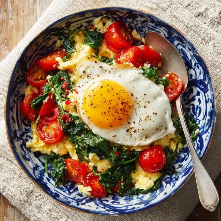 Egg White Scramble with Spinach and Tomatoes Recipe