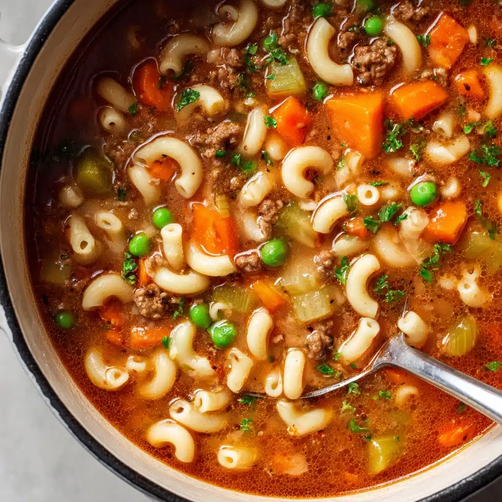 Beef and Macaroni Soup Recipe - Recipe Image