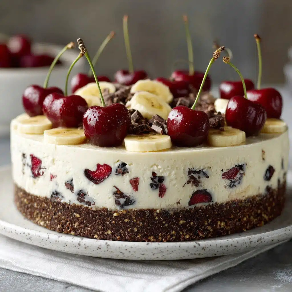 No-Bake Banana Split Cheesecake Recipe - Recipe Image