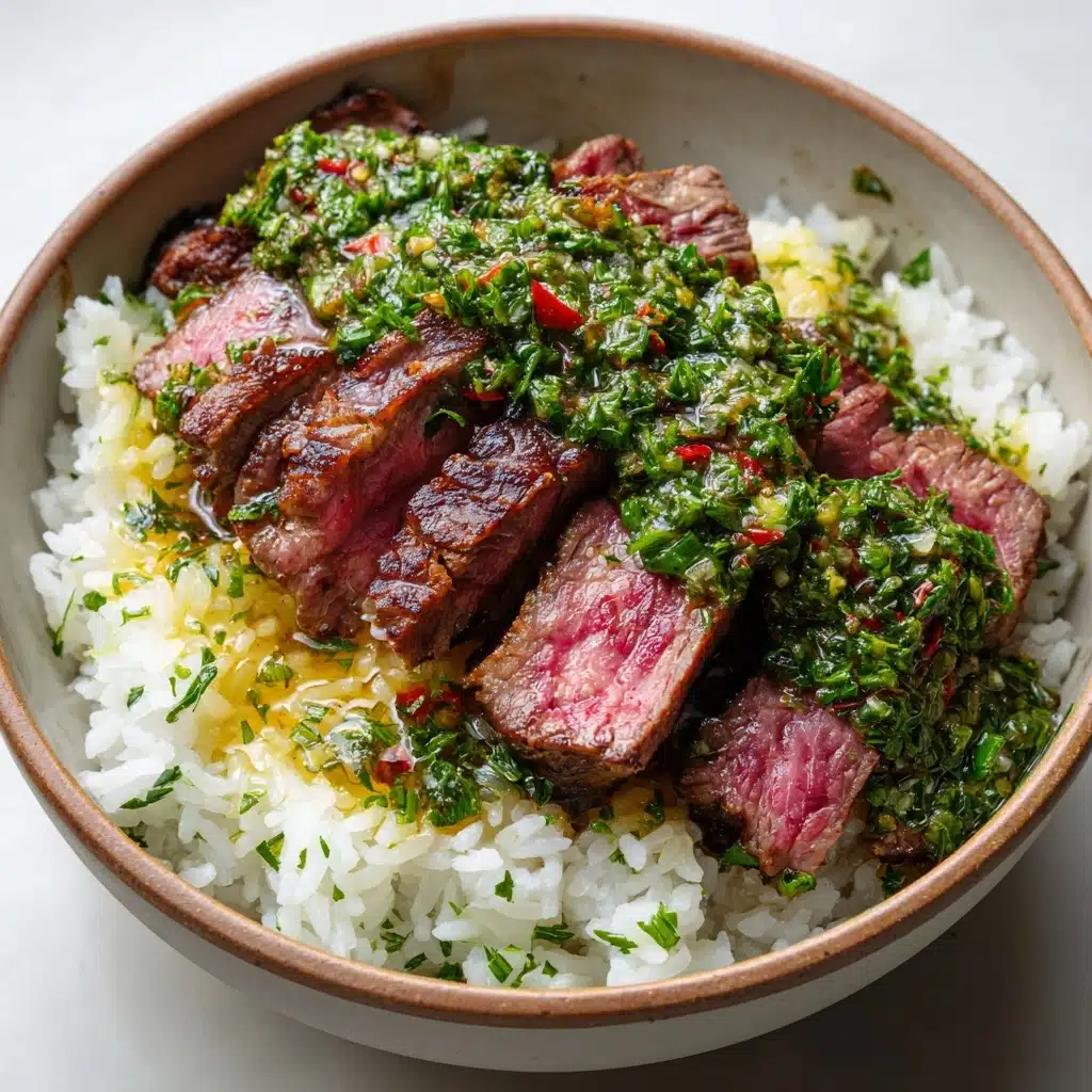 Steak Rice Bowls with Chimichurri Sauce Recipe - Recipe Image