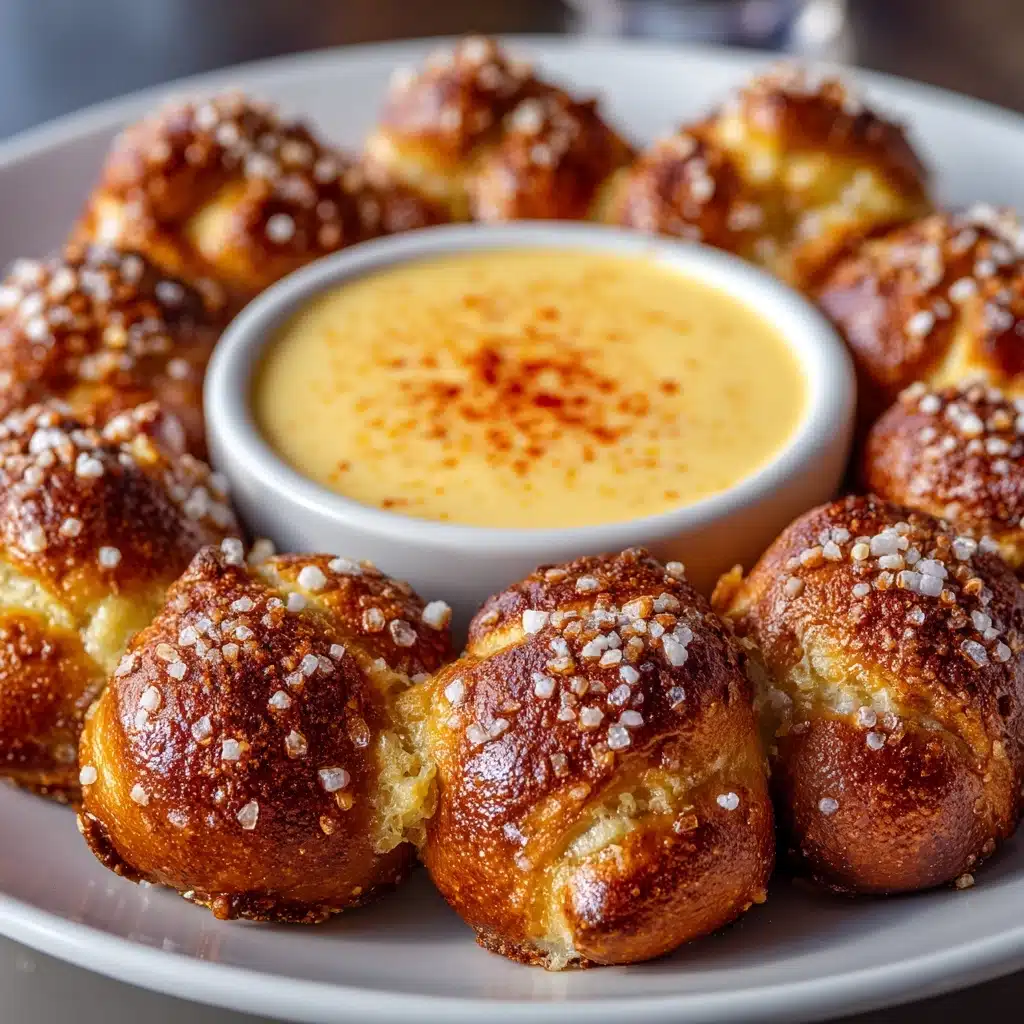Soft Pretzel Bites with Vegan Cheese Sauce Recipe - Recipe Image