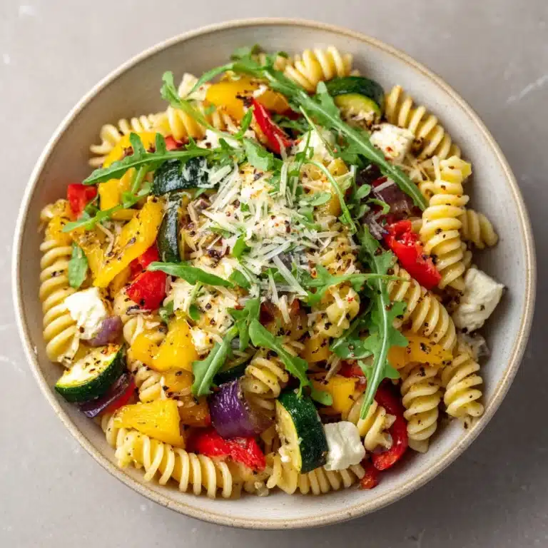 Roasted Veggie Pasta with Feta Recipe