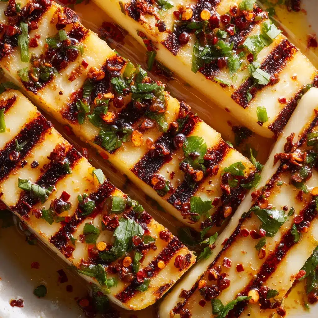 Grilled Halloumi with Honey Lime Chili Glaze Recipe - Recipe Image