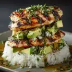 Honey Lime Chicken and Avocado Rice Stack Recipe