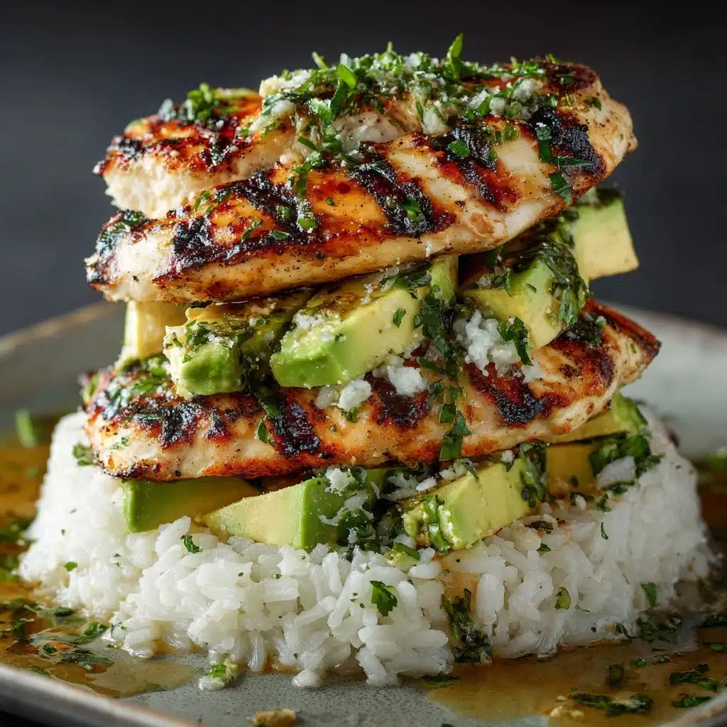 Honey Lime Chicken and Avocado Rice Stack Recipe