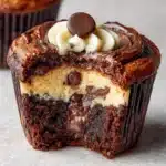 Cheesecake Stuffed Chocolate Muffins Recipe
