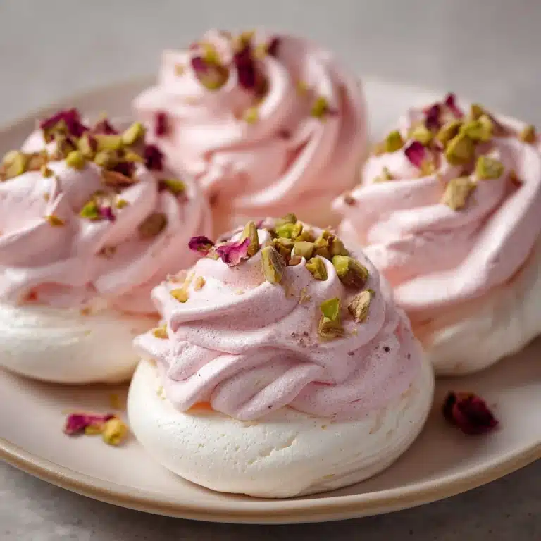 Rose Meringues with Pistachios Recipe