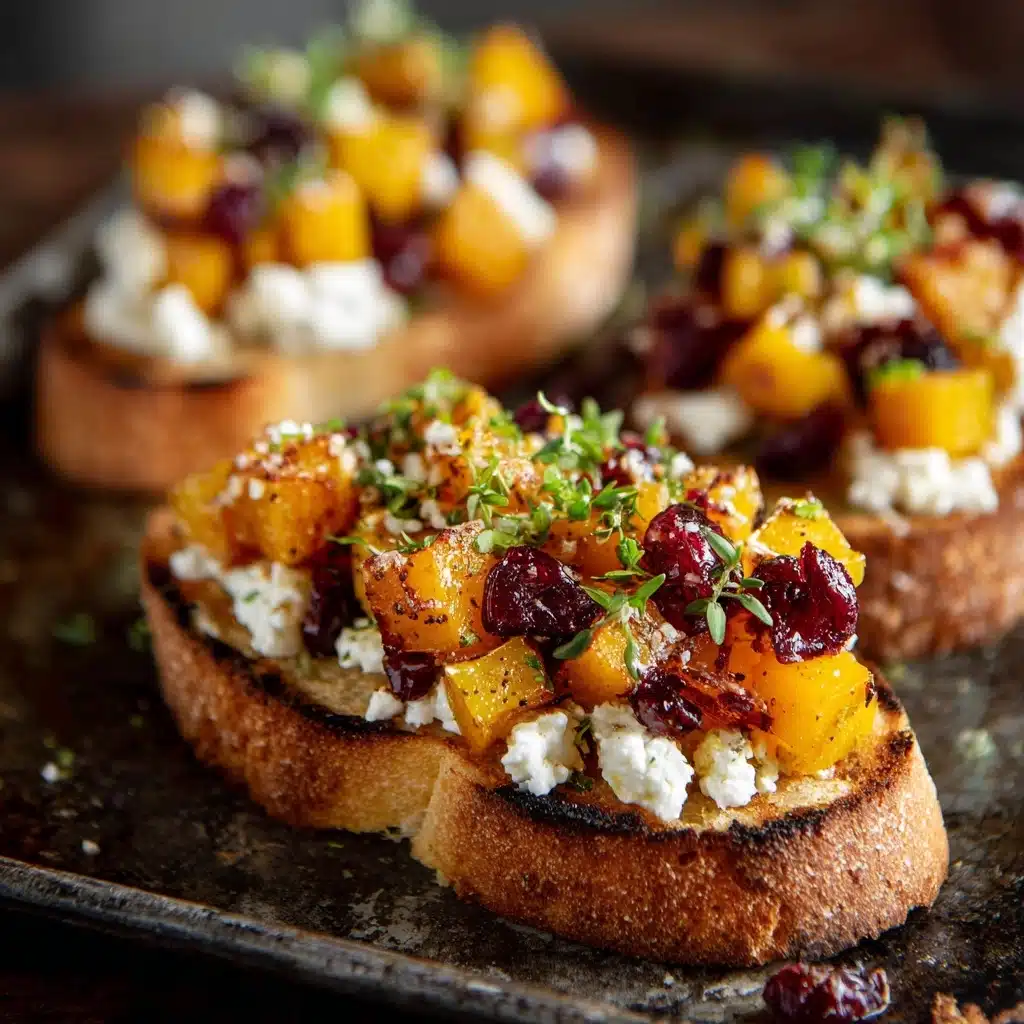 Butternut Squash, Cranberry, and Goat Cheese Crostini Recipe - Recipe Image