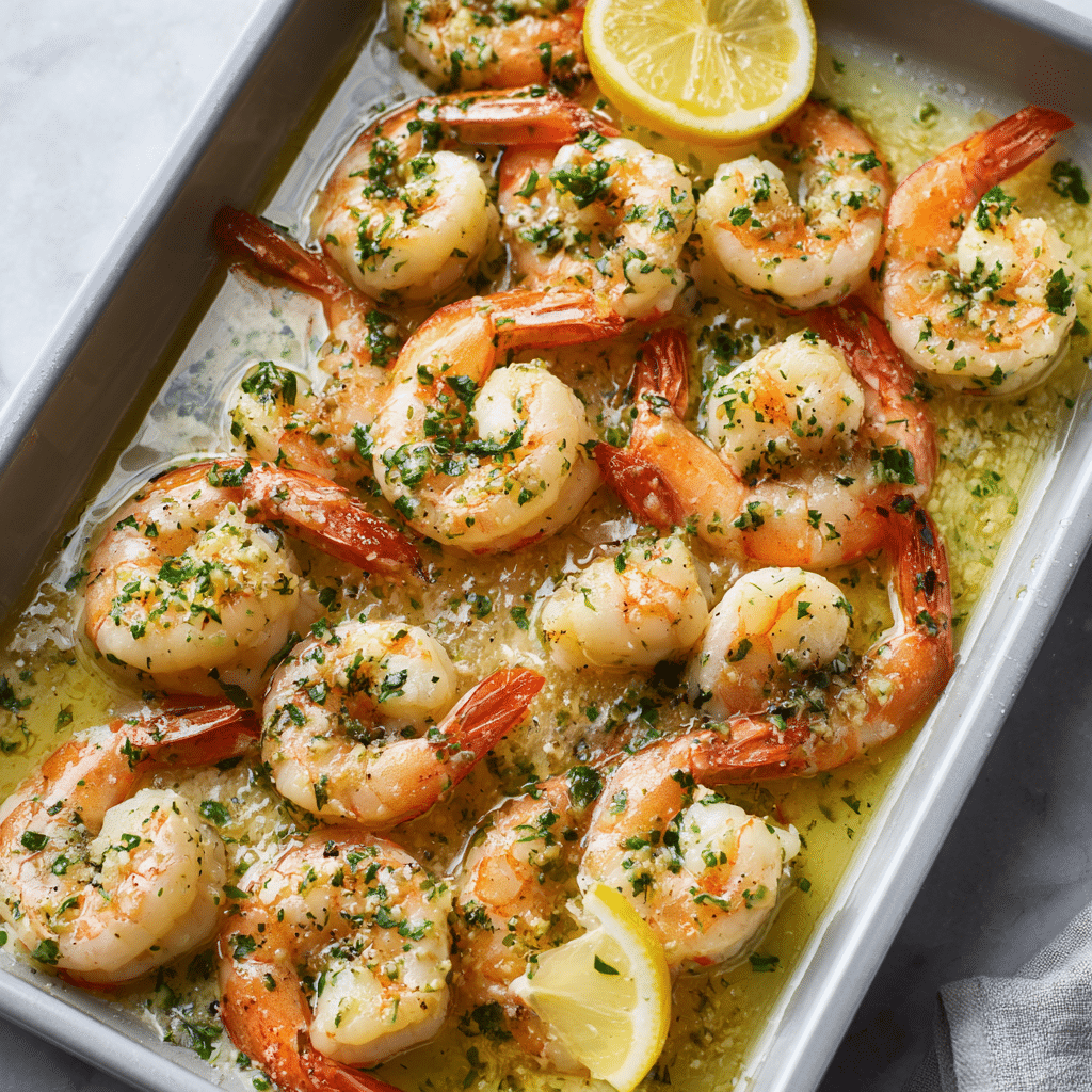 Baked Shrimp with Garlic Lemon Butter Sauce Recipe - Recipe Image