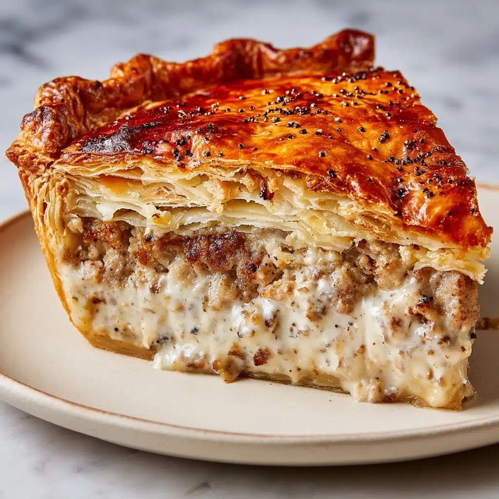 Sausage Gravy and Biscuit Pie Recipe - Recipe Image