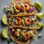 Spicy Shrimp Tacos with Avocado Crema Recipe