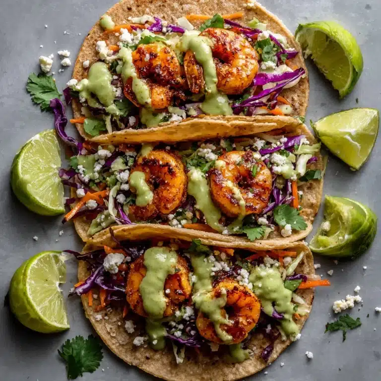 Spicy Shrimp Tacos with Avocado Crema Recipe