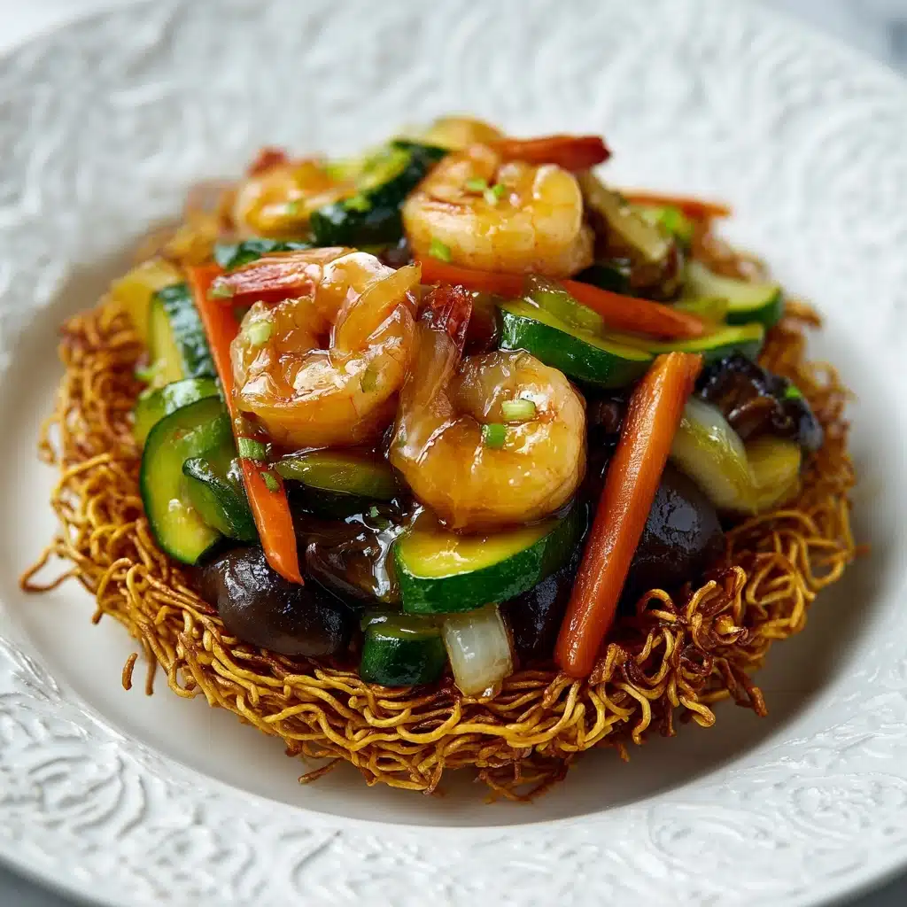 Crispy Cake Noodle Stir Fry Recipe