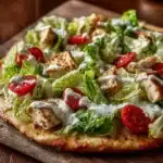 High Protein Chicken Caesar Salad Pizza Recipe