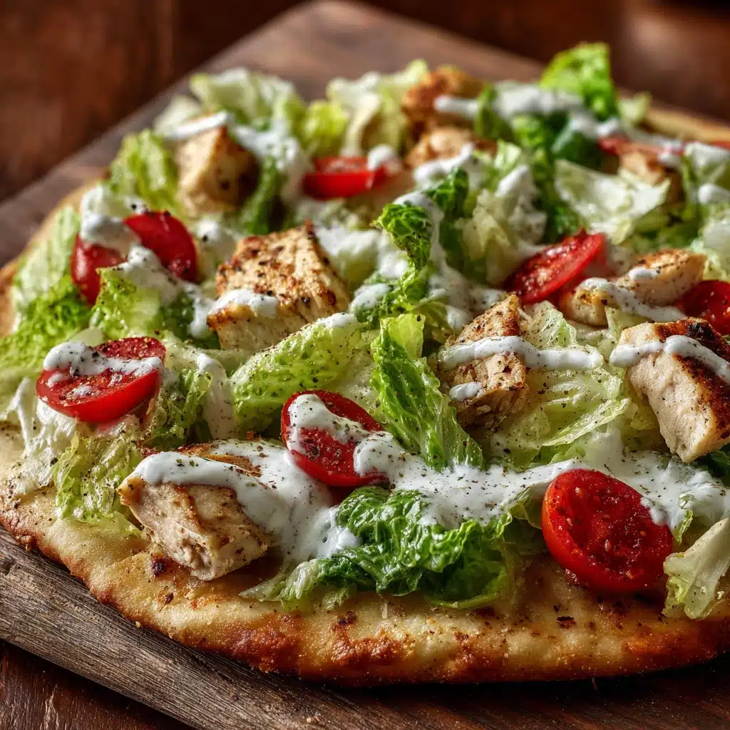 High Protein Chicken Caesar Salad Pizza Recipe