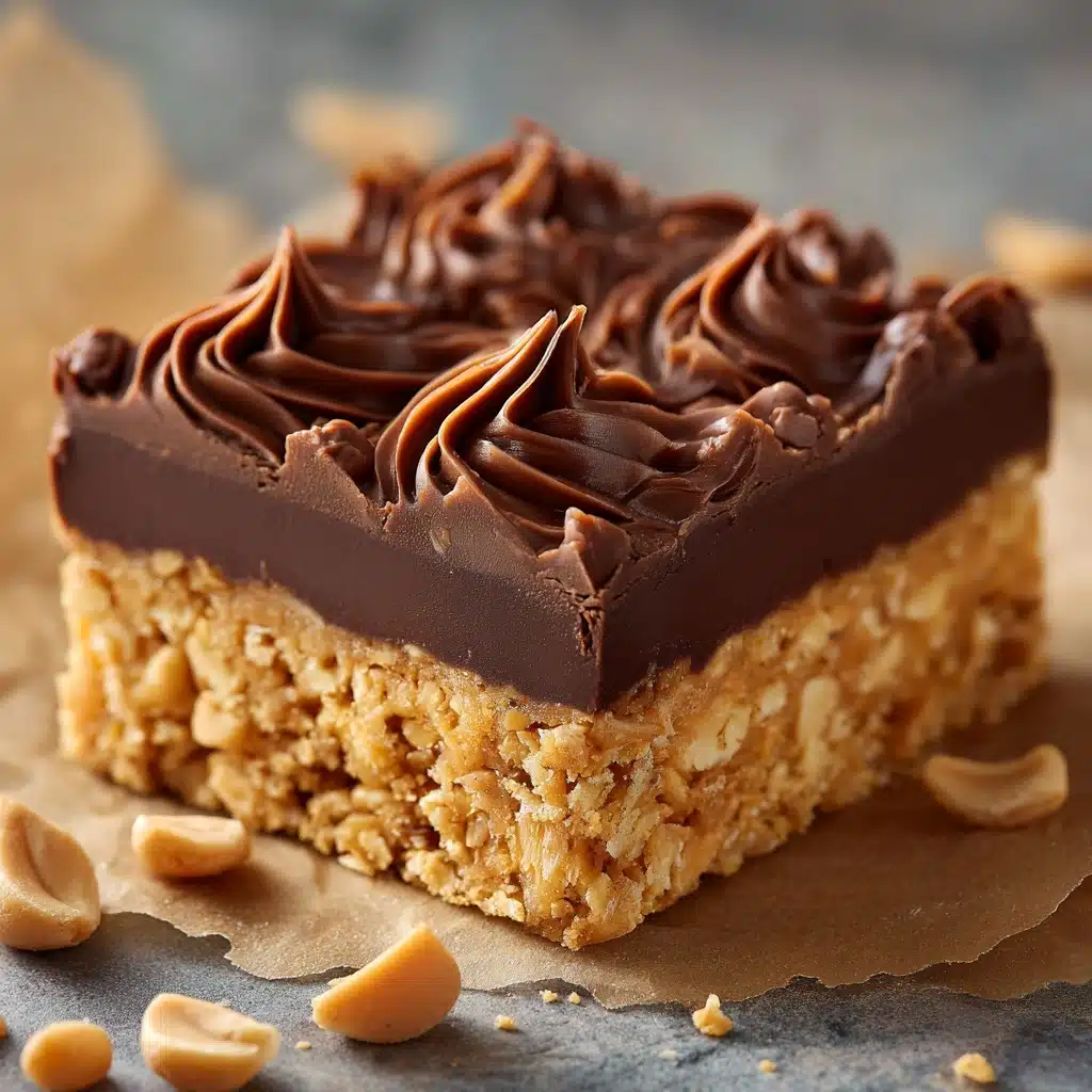 Healthy No-Bake Chocolate Peanut Butter Crunch Bars Recipe - Recipe Image