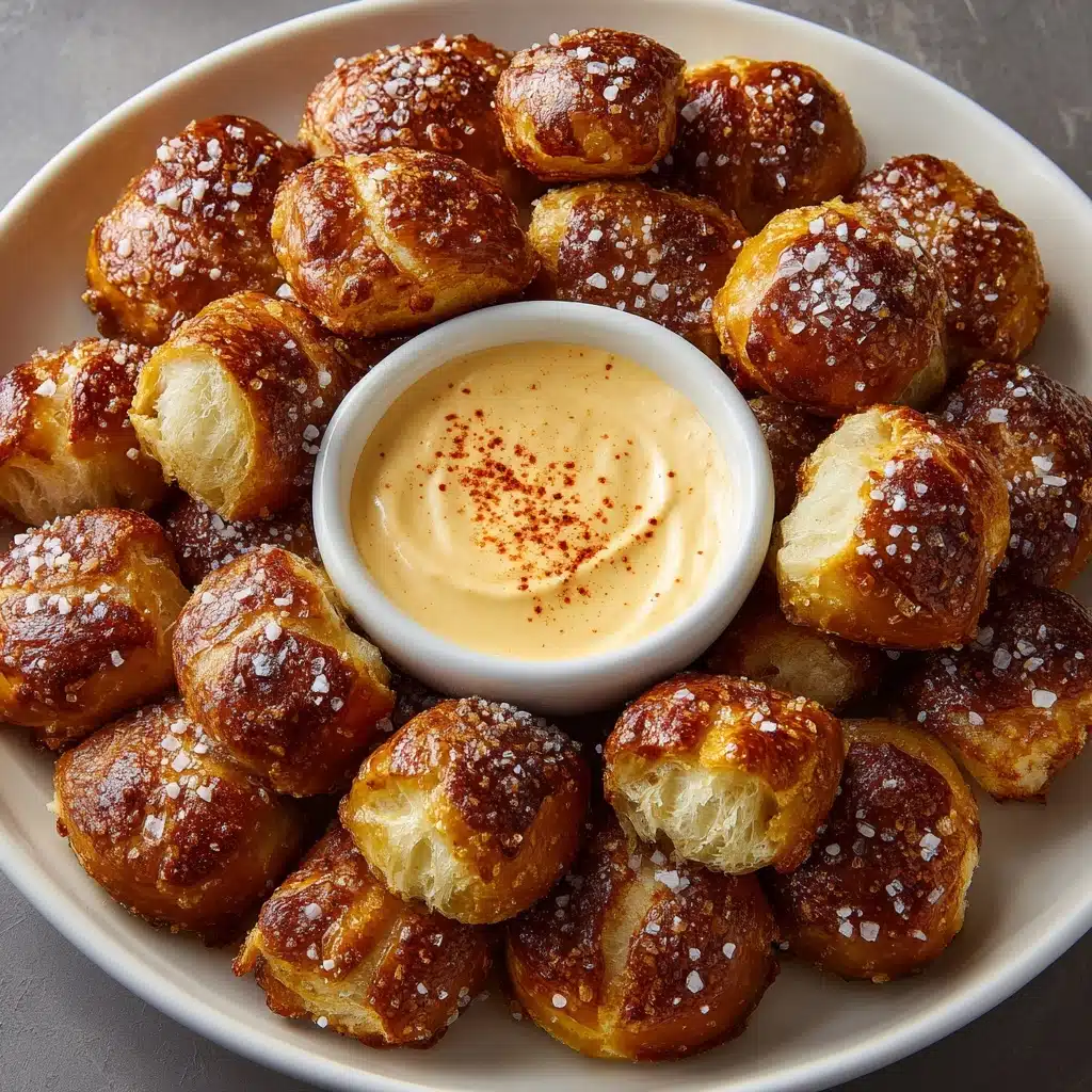Soft Pretzel Bites with Vegan Cheese Sauce Recipe - Recipe Image