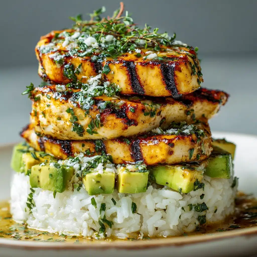 Honey Lime Chicken and Avocado Rice Stack Recipe - Recipe Image