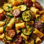 Chicken Sausages with Zucchini, Tomatoes, and Pasta Recipe